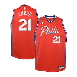 Jordan Philadelphia 76ers Joel Embiid Swingman pelipaita junior punainen