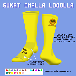 Sukat omalla logolla