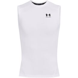 Under Armour HeatGear Kompressiopaita hihaton valkoinen