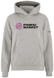 PinkkiBasket Craft Huppari harmaa, naisten leikkauksella